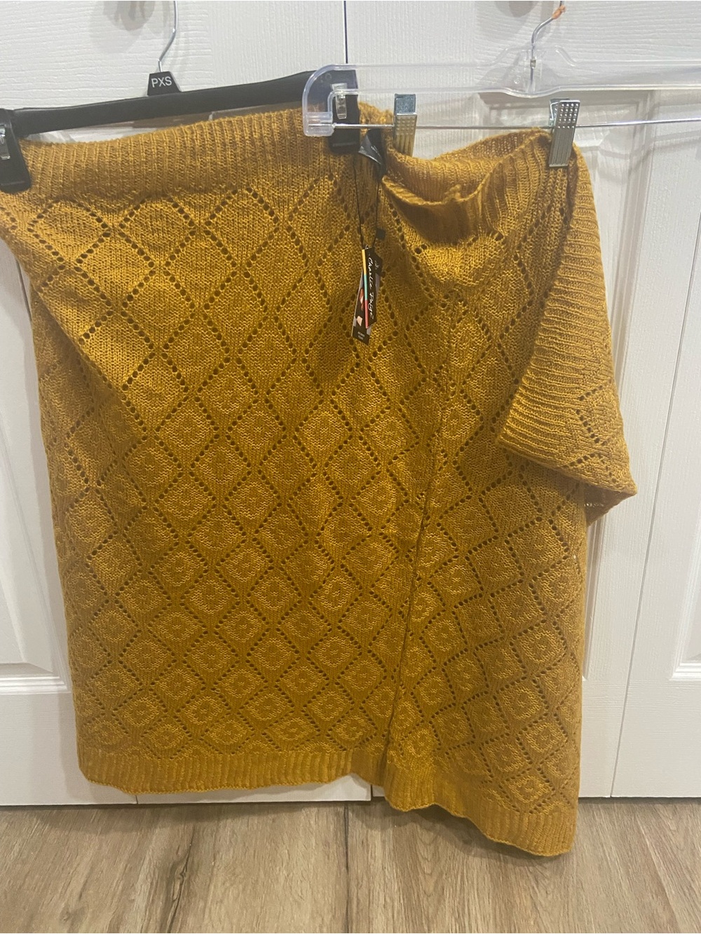 Mustard Yellow Knit Infinity Foulard By Charlie Paige NWT